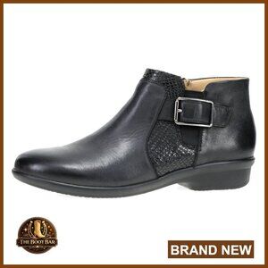 Leather Ankle Booties with Inside Zipper and Removable Arch Support